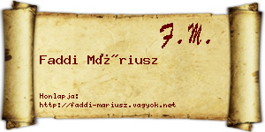 Faddi Máriusz névjegykártya